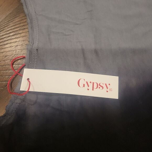 Gypsy 05 Cold Shoulder Dress with tassel tie Black and Grey Small - Picture 8 of 8